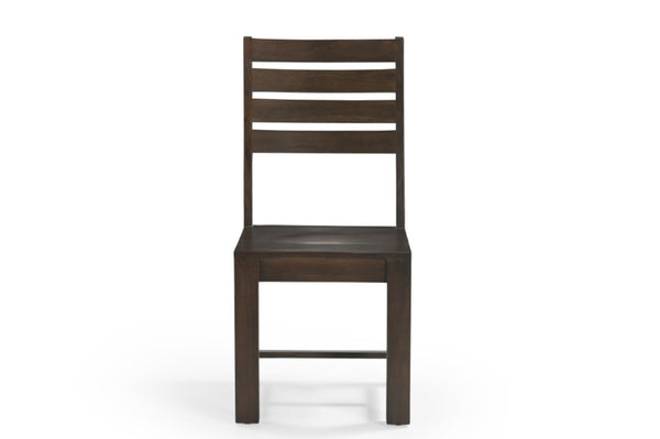 HomeRoots Seven-Piece Solid Wood Dining Set with Classic Ladder-Back Chairs in Warm Brown for Every Occasion 635349