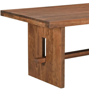 HomeRoots Nine-Piece Brown Solid Wood Dining Set with Eight Chairs for Elegant Family Gatherings & Style 635352
