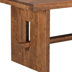 HomeRoots Nine-Piece Brown Solid Wood Dining Set with Eight Chairs for Elegant Family Gatherings & Style 635352