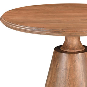 HomeRoots Five Piece Brown Round Solid Wood Dining Set – Timeless Style with 4 Chairs for Cozy Gatherings 635356