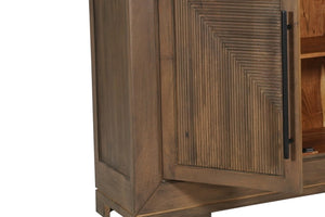 HomeRoots 102" Dark Brown Solid Wood Sideboard - Stylish Storage with Four Doors for Any Room Décor Upgrade 635423