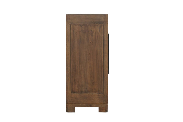 HomeRoots 102" Dark Brown Solid Wood Sideboard - Stylish Storage with Four Doors for Any Room Décor Upgrade 635423