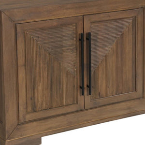 HomeRoots 102" Dark Brown Solid Wood Sideboard - Stylish Storage with Four Doors for Any Room Décor Upgrade 635423