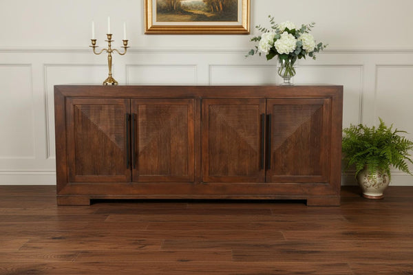 HomeRoots 102" Dark Brown Solid Wood Sideboard - Elegant Storage Solution for Any Room, Timeless Design & Durability 635424