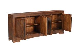 HomeRoots 102" Dark Brown Solid Wood Sideboard - Elegant Storage Solution for Any Room, Timeless Design & Durability 635424