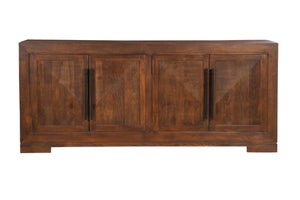 HomeRoots 102" Dark Brown Solid Wood Sideboard - Elegant Storage Solution for Any Room, Timeless Design & Durability 635424