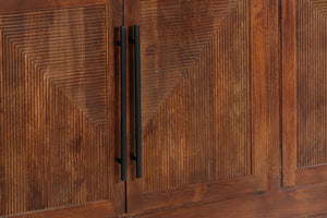 HomeRoots 102" Dark Brown Solid Wood Sideboard - Elegant Storage Solution for Any Room, Timeless Design & Durability 635424