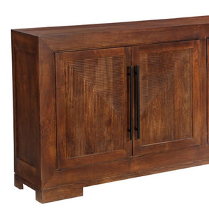 HomeRoots 102" Dark Brown Solid Wood Sideboard - Elegant Storage Solution for Any Room, Timeless Design & Durability 635424