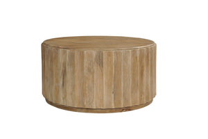 HomeRoots 36" Brown Solid Wood Round Coffee Table - Durable, Stylish Centerpiece for Living Rooms & Offices 635425