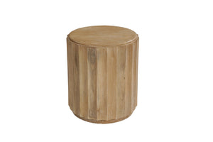 HomeRoots 23" Handcrafted Brown Solid Wood Round End Table – Unique Mango Wood Design for Versatile Living Space 635427