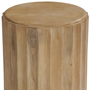 HomeRoots 23" Handcrafted Brown Solid Wood Round End Table – Unique Mango Wood Design for Versatile Living Space 635427