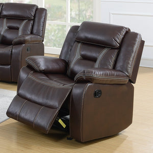English Elm Modern Reclining Loveseat and Chair Set Leatherette Tufted with Cup Holders B011S02429