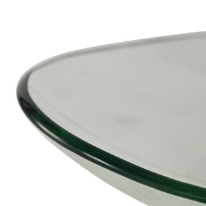 HomeRoots 17" Elegant Handcrafted Clear & Black Glass Decorative Bowl on Unique Metal Stand for Home Décor 635498