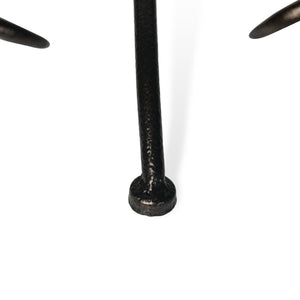HomeRoots 13" Handcrafted Clear and Black Decorative Bowl with Weathered Metal Stand for Stylish Home Decor 635499