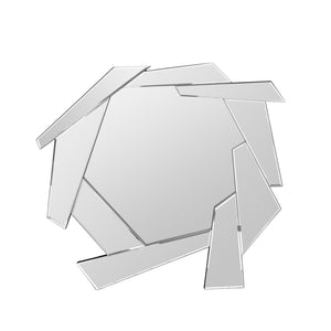HomeRoots 37" Silver Abstract Frameless Accent Mirror - Stunning Modern Design to Brighten Any Room Elegantly 635500