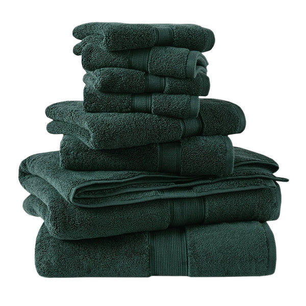 JLA Home Madison Park Signature - Ultra-Soft 100% Cotton Towels | 800 GSM Plush Spa-Quality Set with Antimicrobial Finish, Oeko-Tex Certified Dark Green MPS73-423