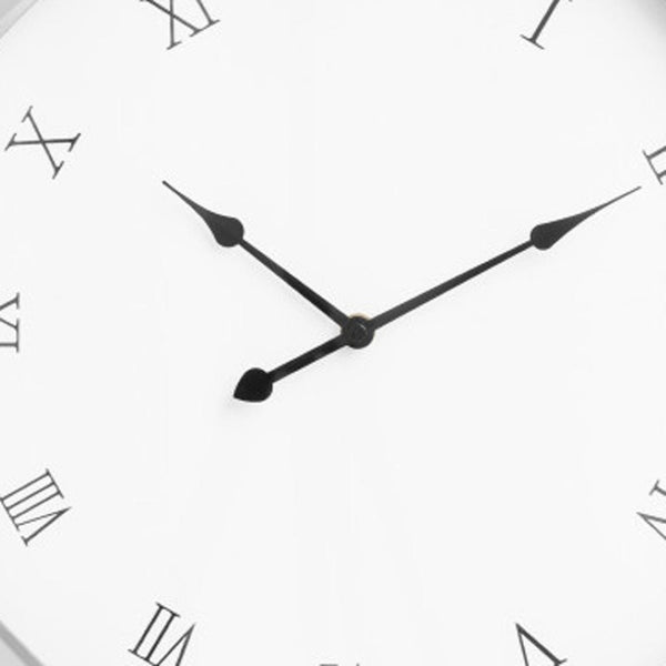 HomeRoots 26" Silver Mirrored Wall Clock - Modern Geometric Design, Silent Movement, Perfect for Any Room Decor 635637