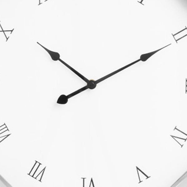 HomeRoots 26" Silver Mirrored Wall Clock - Modern Geometric Design, Silent Movement, Perfect for Any Room Decor 635637