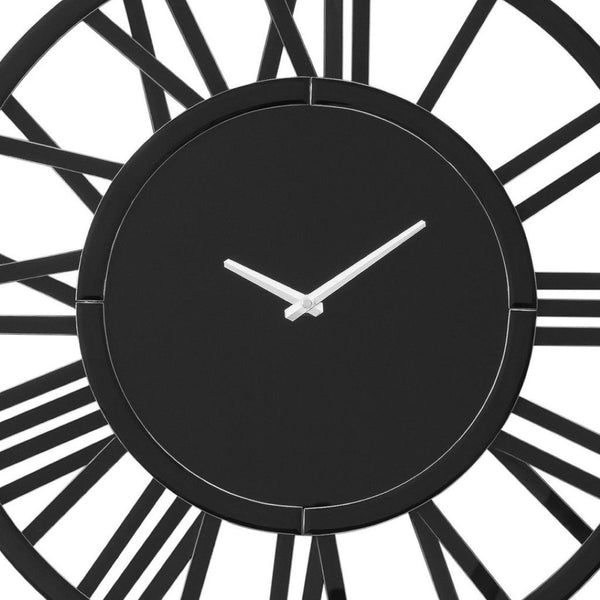 HomeRoots 43" Black Mirrored Acrylic Silent Wall Clock - Oversized Modern Design for Timeless Elegance & Style 635645