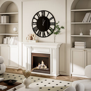 HomeRoots 43" Black Mirrored Acrylic Silent Wall Clock - Oversized Modern Design for Timeless Elegance & Style 635645