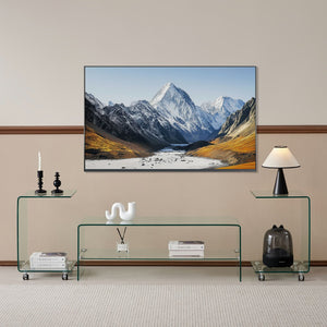 HomeRoots 24" Clear Glass Square End Table with Integrated Shelf and Wheels for Modern Living Spaces 635682