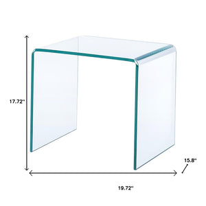HomeRoots Clear Glass End Table with Floor Shelf - Minimalist Design, Perfect for Small Spaces & Modern Decor 635687