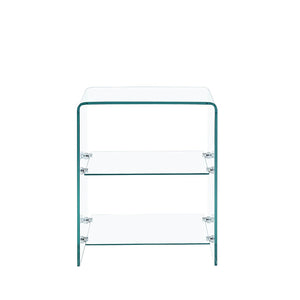 HomeRoots 18" Clear Glass End Table with Two Shelves – Modern Minimalist Design for Stylish Storage Solutions 635688
