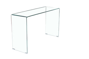 HomeRoots 43" Clear Glass Console Table – Modern Minimalist Design for Entryway, Living Room, Office & More! 635691