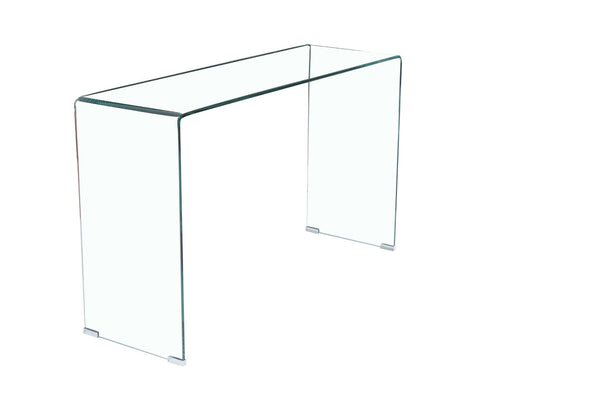HomeRoots 43" Clear Glass Console Table – Modern Minimalist Design for Entryway, Living Room, Office & More! 635691