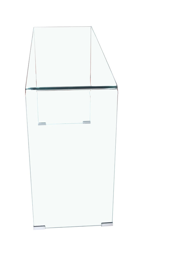 HomeRoots 43" Clear Glass Console Table – Modern Minimalist Design for Entryway, Living Room, Office & More! 635691