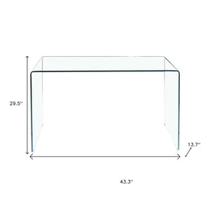 HomeRoots 43" Clear Glass Console Table – Modern Minimalist Design for Entryway, Living Room, Office & More! 635691