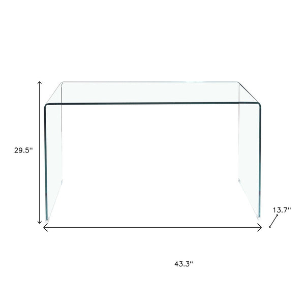 HomeRoots 43" Clear Glass Console Table – Modern Minimalist Design for Entryway, Living Room, Office & More! 635691