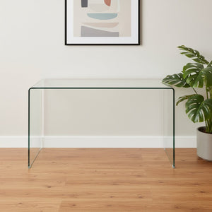 HomeRoots 43" Clear Glass Console Table – Modern Minimalist Design for Entryway, Living Room, Office & More! 635691