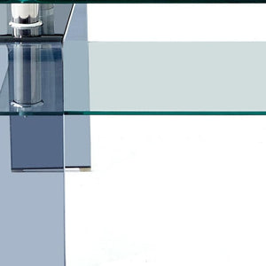 HomeRoots 39" Modern Two-Tier Clear Glass Coffee Table with Black Shelf - Stylish & Versatile for Any Room 635702