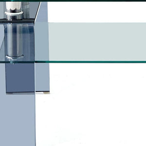 HomeRoots 39" Modern Two-Tier Clear Glass Coffee Table with Black Shelf - Stylish & Versatile for Any Room 635702