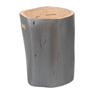 HomeRoots 22" Gray Wood Round Drum End Table - Modern Rustic Accent Table for Living Room or Bedroom Use 635704