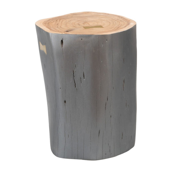 HomeRoots 22" Gray Wood Round Drum End Table - Modern Rustic Accent Table for Living Room or Bedroom Use 635704