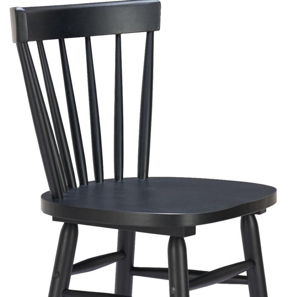 HomeRoots Set of Two Stylish Black Solid Wood Low Back Bar Chairs for Contemporary Spaces and Comfort 635705