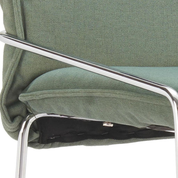 HomeRoots Green Wood and Fabric Bar Chair - Contemporary Comfort with Stylish Bucket Seat and Ergonomic Design 635709