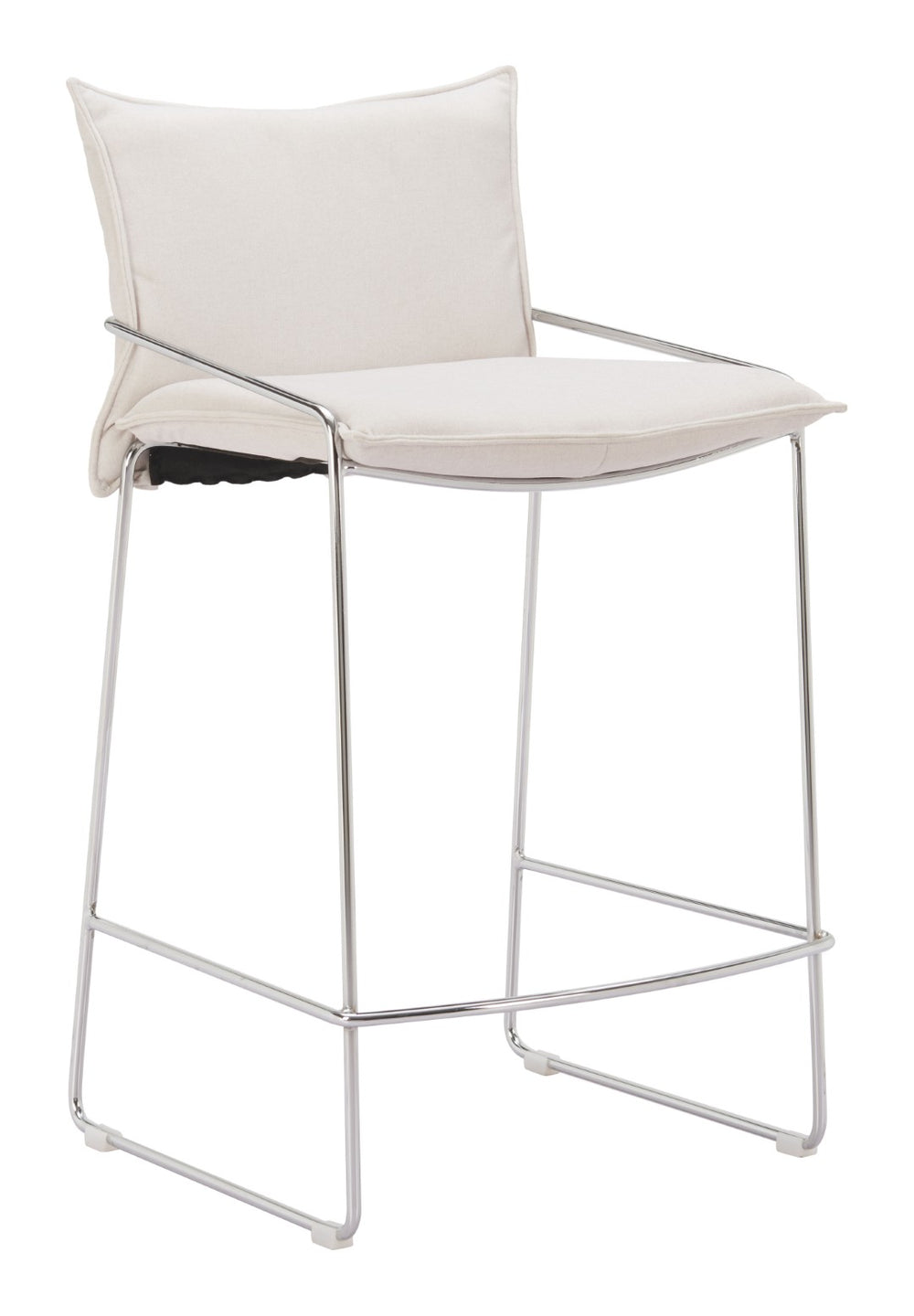 HomeRoots White Wood and Fabric Bar Chair - Stylish, Comfortable Design for Home and Hospitality Spaces, 440 lbs Capacity 635710