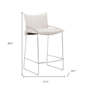 HomeRoots White Wood and Fabric Bar Chair - Stylish, Comfortable Design for Home and Hospitality Spaces, 440 lbs Capacity 635710