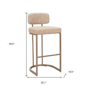 HomeRoots Set of Two Low Back Beige Bar Chairs - Modern Comfort & Style for Home, Café, or Hospitality Space 635713