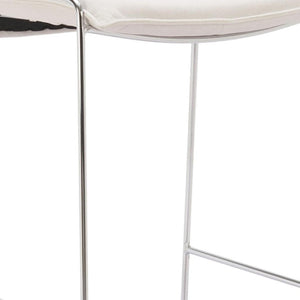 HomeRoots White Wood and Fabric Bar Chair – Stylish, Comfortable Seating with Armrests for Home Bars & Kitchens 635714