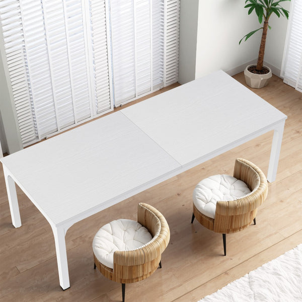 HomeRoots 46" White Solid Wood Dining Table - Modern Oak Centerpiece for Stylish Dining & Entertaining Spaces 635736