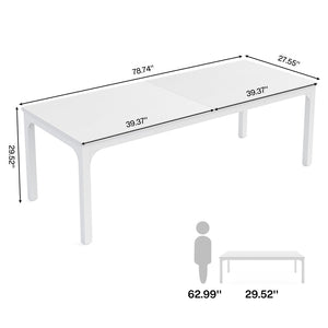 HomeRoots 46" White Solid Wood Dining Table - Modern Oak Centerpiece for Stylish Dining & Entertaining Spaces 635736