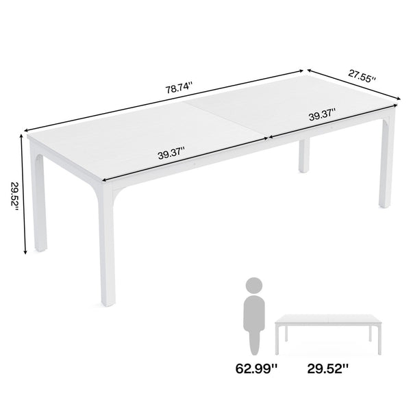 HomeRoots 46" White Solid Wood Dining Table - Modern Oak Centerpiece for Stylish Dining & Entertaining Spaces 635736