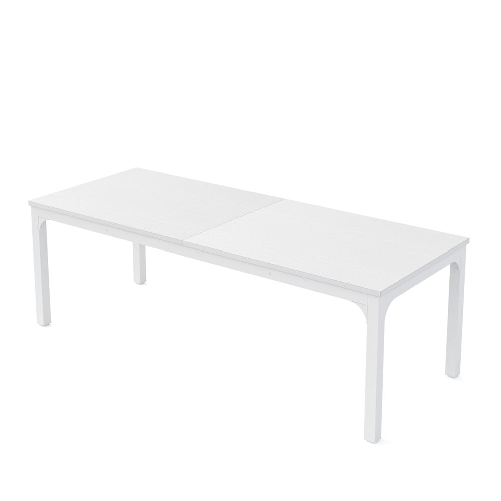 HomeRoots 46" White Solid Wood Dining Table - Modern Oak Centerpiece for Stylish Dining & Entertaining Spaces 635736