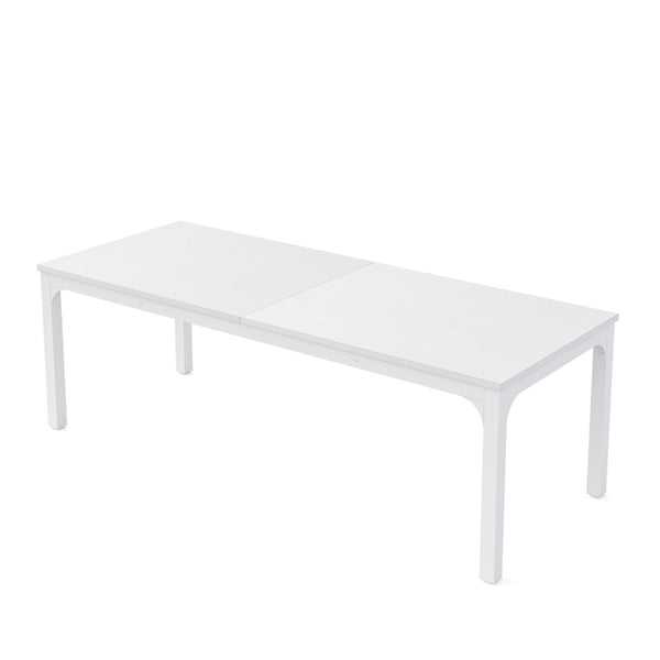 HomeRoots 46" White Solid Wood Dining Table - Modern Oak Centerpiece for Stylish Dining & Entertaining Spaces 635736