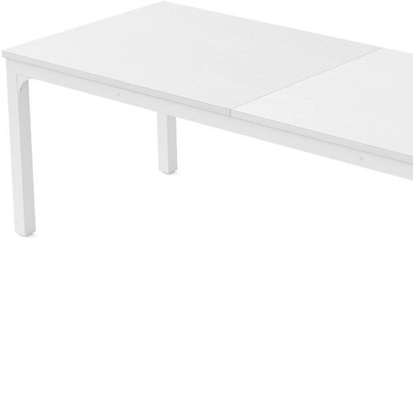 HomeRoots 46" White Solid Wood Dining Table - Modern Oak Centerpiece for Stylish Dining & Entertaining Spaces 635736