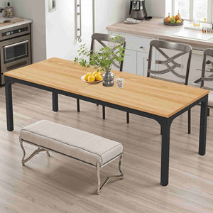 HomeRoots 46" Brown Solid Wood Dining Table - Classic Oak Design, Seats 6, Perfect for Family Meals & Gatherings 635737
